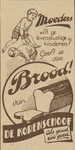 717037 Advertentie voor brood van Mij. De Korenschoof, Bakkerij, Kaatstraat te Utrecht.